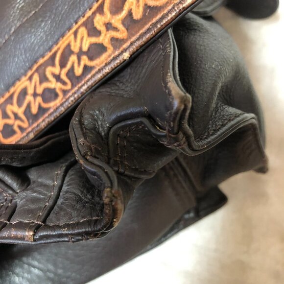 Brown Leather Satchel Messenger Bag - Picture 13 of 14